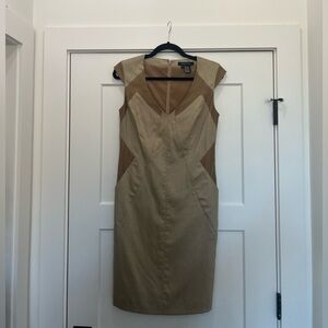Etcetera Tan and Brown Midi Dress